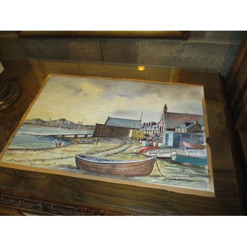 571 - Harry McGregor, Watercolour, Lifeboat Shed Broughty Ferry, 39x44cm