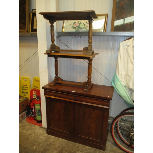 594 - Victorian Mahogany Chiffonier and a Pair of Coffee Tables