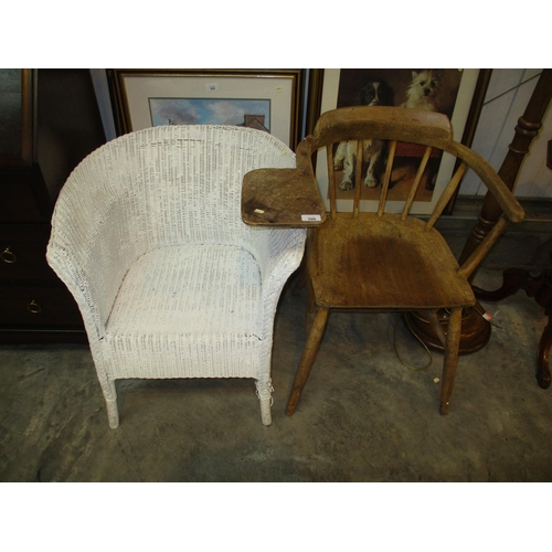 598 - Lloyd Loom Chair and an Arm Chair