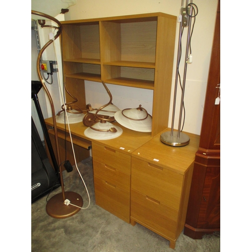 616 - Oak Computer Desk and Filing Pedestal