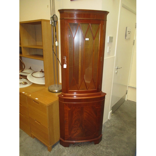 617 - Yew Wood Corner Cabinet