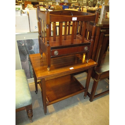 638 - Mahogany Canterbury and a Trolley/Card Table