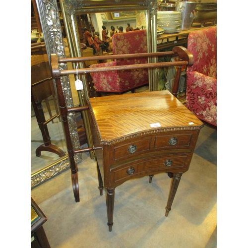 641 - Mahogany Bedside Chest and a Towel Rail