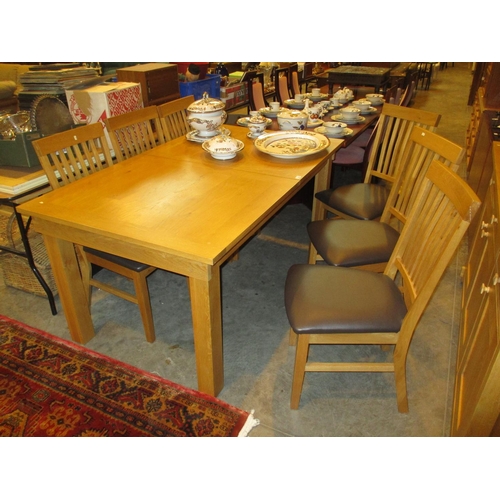 680 - Modern Light Oak 8 Piece Dining Room Suite, Comprising a Sideboard, Extending Dining Table with 6 Ch... 