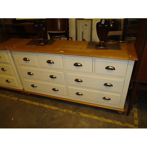 694 - Oak and Painted Chest of 8 Drawers, 156cm