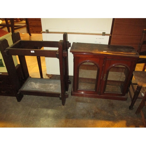 699 - Large Stick Stand and a Small Glazed Cabinet