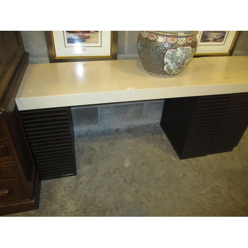 731 - Marble Effect Top Console Table, 135x48cm, 69cm high