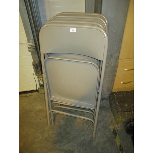 739 - Set of 4 Metal Folding Chairs