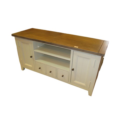 661 - Reclaimed Part Painted Entertainment Unit, 120cm