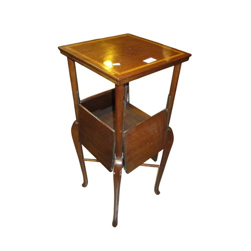 678 - Inlaid Mahogany Occasional Table with Drop Down Shelves