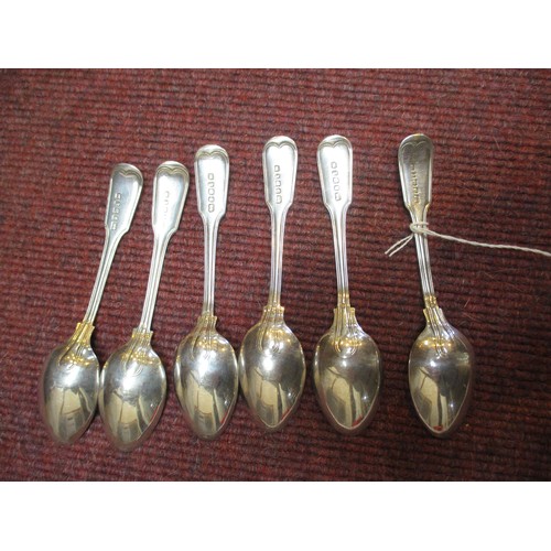 519 - Set of 6 White Metal Tea Spoons, 181g