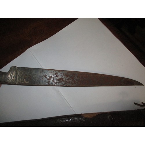 341 - Eastern Dagger with a Wood and Leather Scabbard