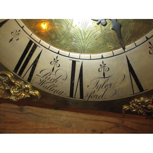 261 - Longcase Clock Face and Movement with Pendulum and Weight