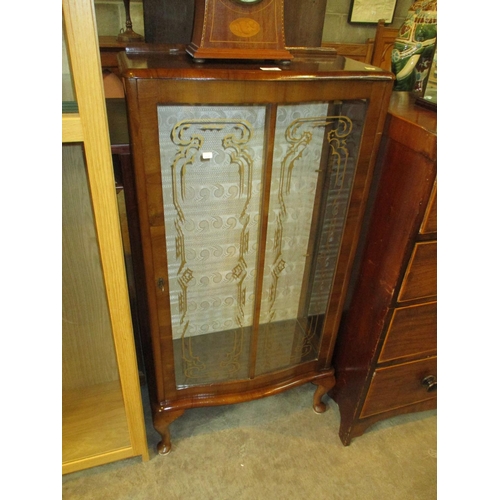 614 - Walnut Display Cabinet, 57cm