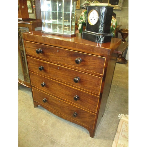 615 - 19th Century Inlaid Mahogany Chest of Drawers, 92cm