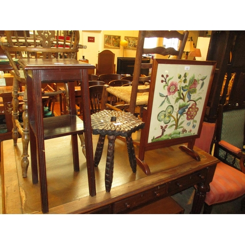 622 - Firescreen Table, Stool and Plant Table