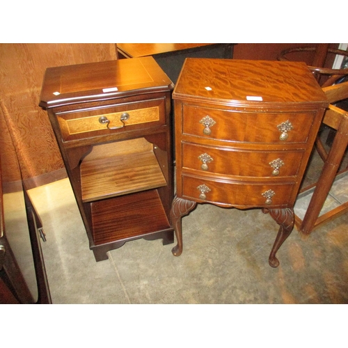 628 - Small Mahogany Bedside Chest of 3 Drawers and Small Bookshelves, 41 and 37cm