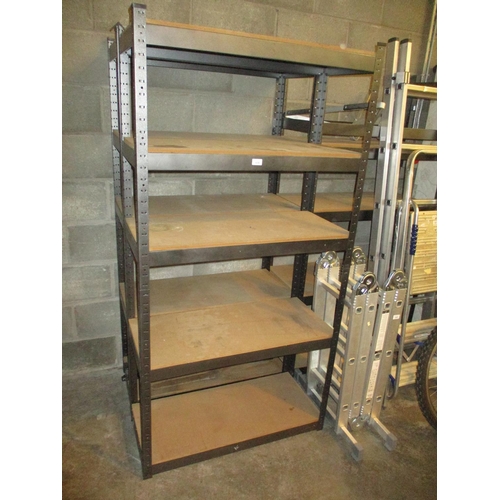 639 - Three Sets of Tall Metal Framed Shelving, 91x41cm