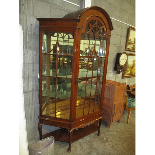 645 - Large Antique Style Display Cabinet on Cabriole Legs, 140cm