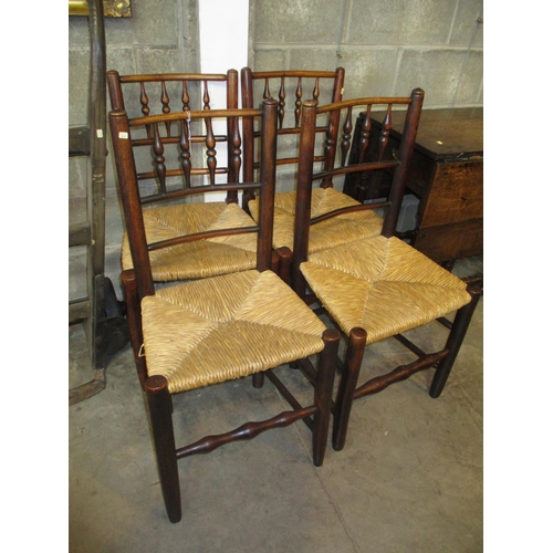 658 - Set of 4 19th Century Spindle Back Country Chairs