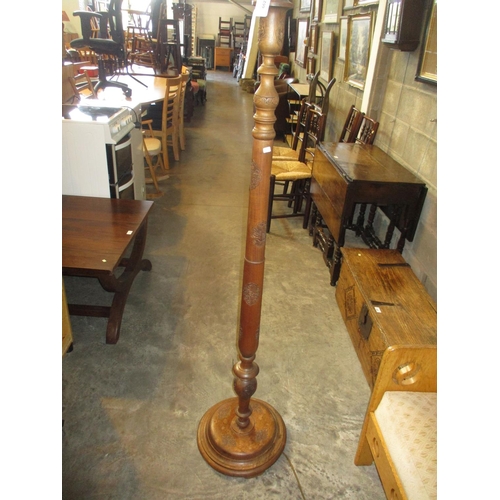 662 - Indian Carved Teak Standard Lamp