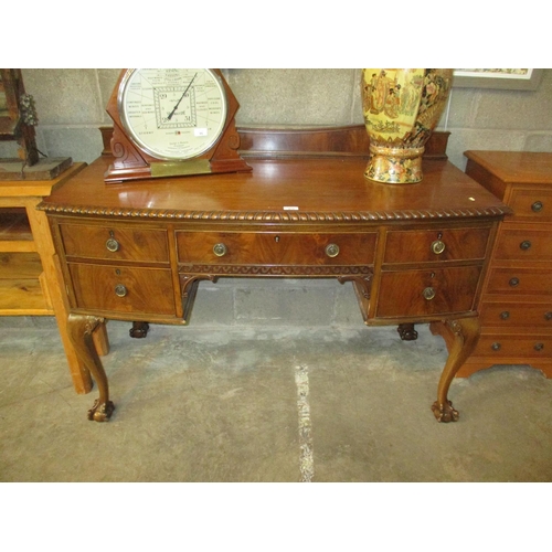 672 - Chippendale Style Mahogany 5 Drawer Writing Table, 130cm