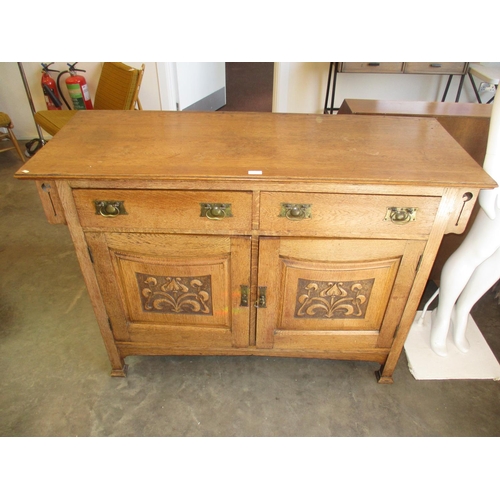 675 - Arts and Crafts Oak Sideboard, 137cm