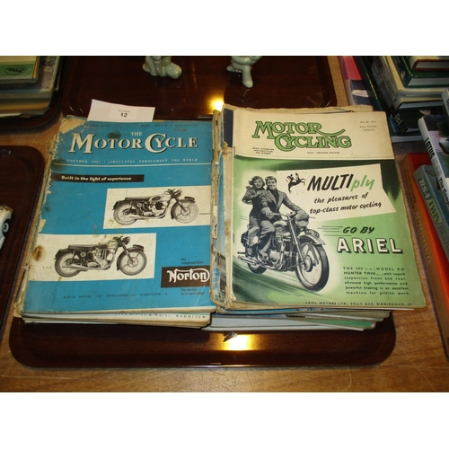 12 - Vintage Motor Cycle and Motor Cycling Magazines