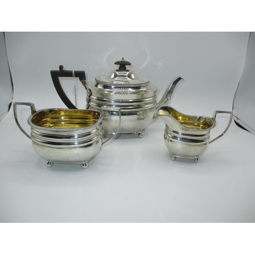 Silver 3 Piece Tea Service Retailed by Harrods London, London 1915, 934g total