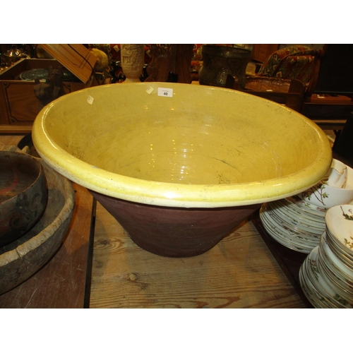 40 - Large Glazed Pottery Basin, 51cm