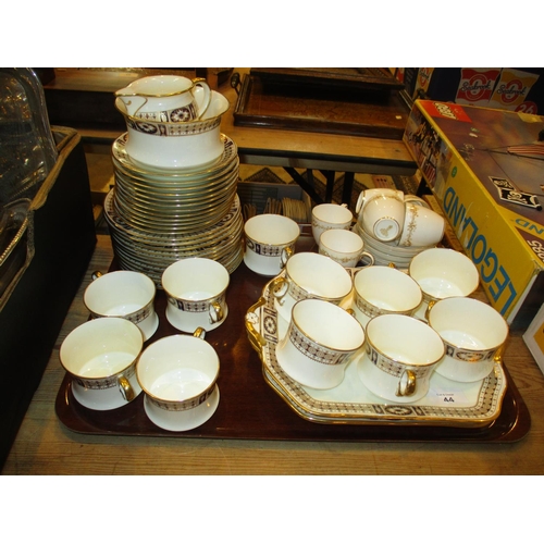 44 - Crown Derby Meywell 12 Piece Coffee Set and Cauldon 39 Piece Tea Set