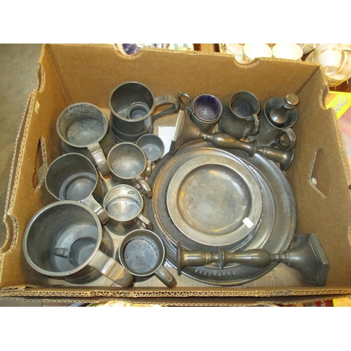 46 - Collection of 19th Century Pewter etc