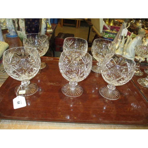 64 - Set of 6 Crystal Gin Goblets