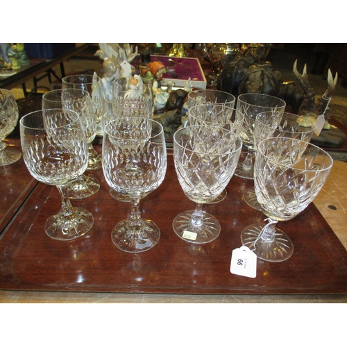 66 - Two Sets of 6 Crystal Wine Goblets