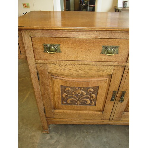 675 - Arts and Crafts Oak Sideboard, 137cm