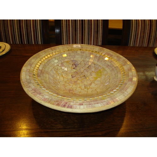 111 - Decorative Glass Set Centre Bowl, 46cm