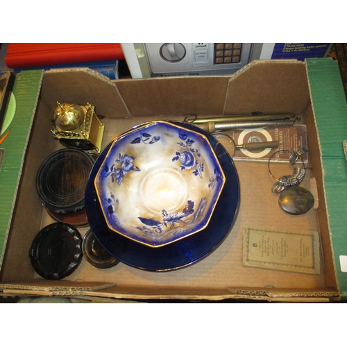 13 - Jewellers Items, Chinese Stands, Clock and 2 Bowls