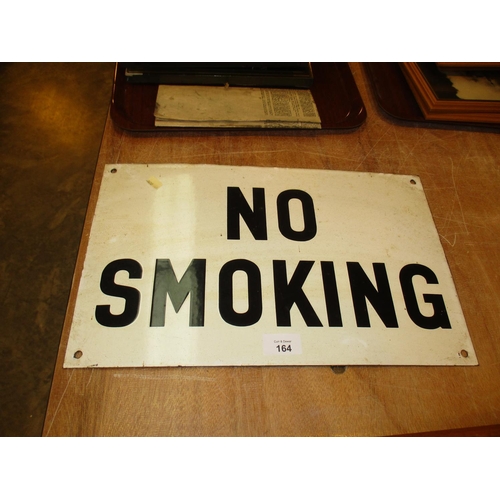 164 - Enamelled No Smoking Sign, 25x41cm