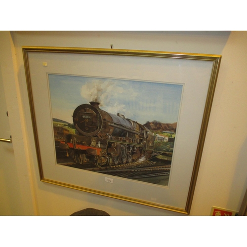 177 - Cameron F. Coutts, Watercolour of a Steam Locomotive 46203, 43x53cm