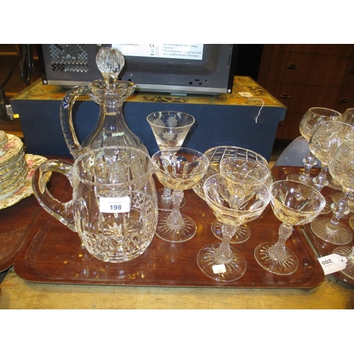 198 - Waterford Crystal Bowl, Crystal Wine Jug, Water Jug etc