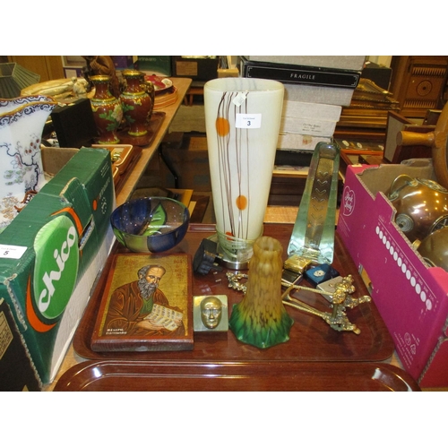 3 - Decorative Glass Lamp, Other Glasswares, Lighters etc