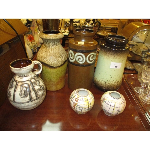 48 - Three West German Vases and 3 Others