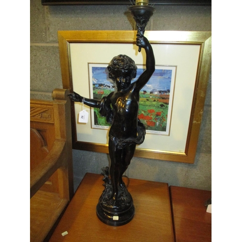 92 - Cherub Figure Table Lamp, 69cm