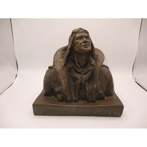 Bronze Effect Advertising Bust for Charles Chevington, 25cm high, 27cm wide