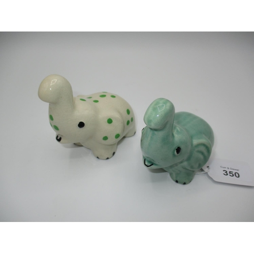 350 - Two Govancraft Elephants, 9cm high and long