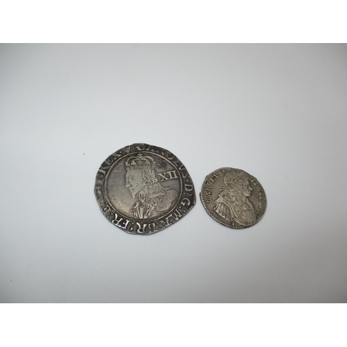 356 - Charles I Tower Mint Shillings and a Charles II Scottish Half Merk 1671