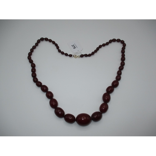 376 - Cherry Amber Necklace having a 9ct Gold Clasp, 72.1g