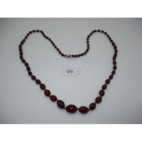 377 - Cherry Amber Necklace, 51.1g