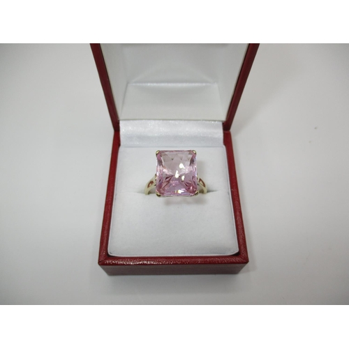 435 - Large Pink Sapphire Art Deco Style Ring