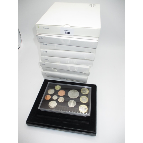 480 - Nine Royal Mint Proof Coin Sets 2000-2009